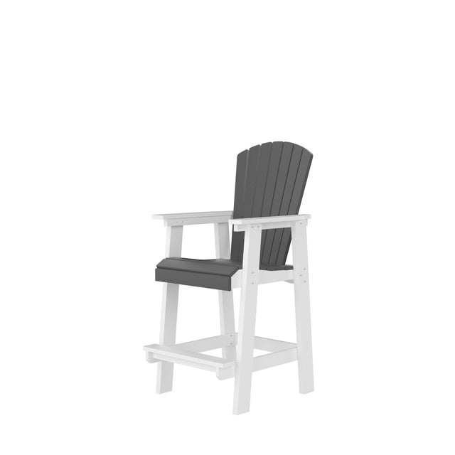 HDPE Bar Chair, White + Gray, Set of 2