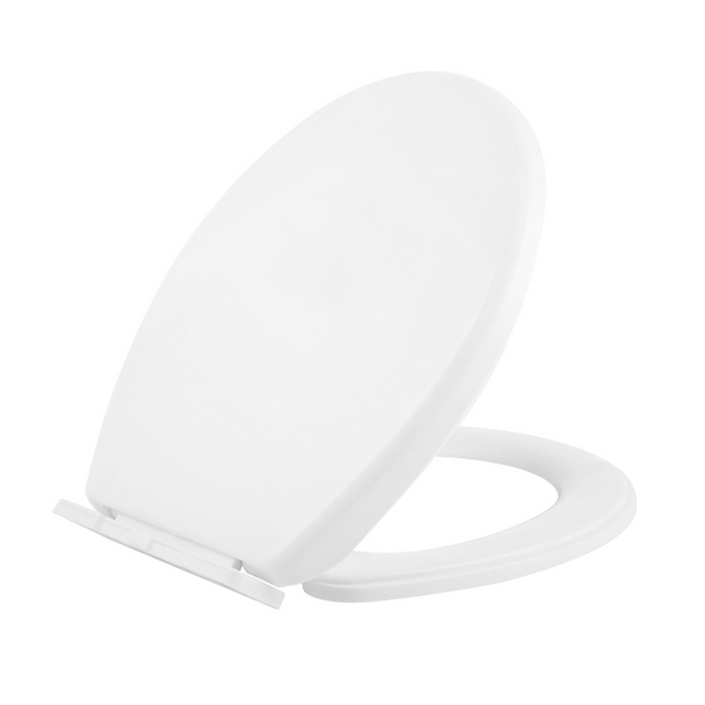 Miibox Removable Round Bowl Matte White Toilet Seat, with Nonslip Grip-Tight Never Loosen Bumpers Prevent Shifting, No Slamming Slow and Quiet-Close Seat, Quick Release for Easy Cleaning