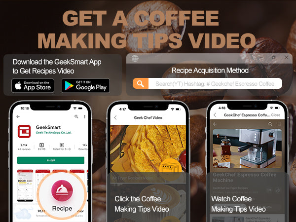 Geek Chef Espresso Machine,Espresso and Cappuccino latte Maker 20 Bar Pump Coffee Machine Compatible with pressure gauge&Milk Frother Steam Wand,stainless steel,1.5L Water ,Complimentary ESE FilterTan