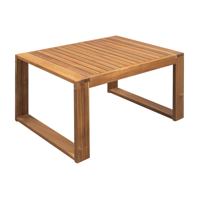 U_STYLE 3-Piece Patio Sectional Set Acacia Wood and Grey Cushions Ideal for Outdoors and Indoors