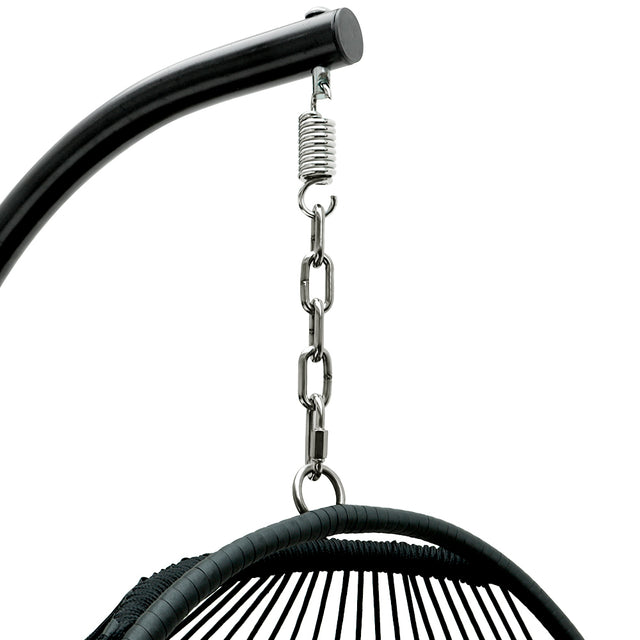 Patio Rattan Four Corners Single Hanging Egg Chair patio outdoor