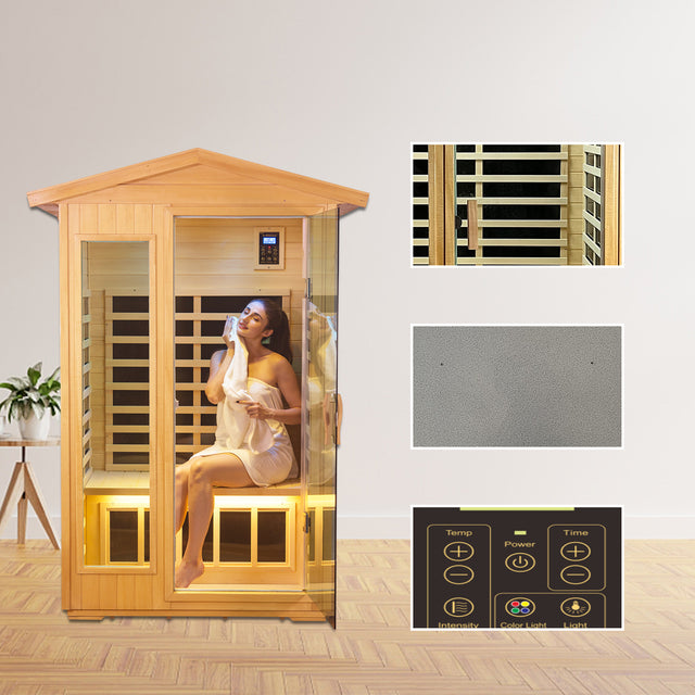 Two Person Outdoor Basswood Far Infrared Sauna Room