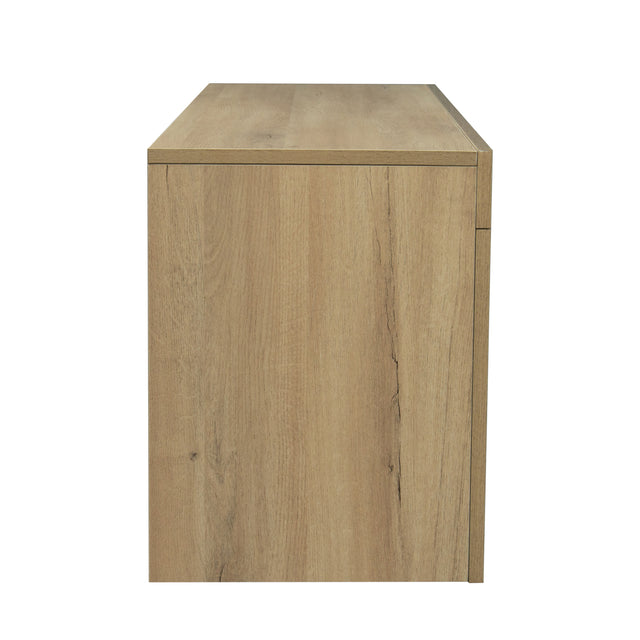 TV Stand with LED RGB Lights,Flat Screen TV Cabinet, Gaming Consoles - in Lounge Room, Living Room and Bedroom,Rustic oak