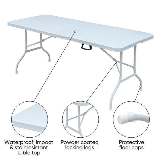 Multi-purpose outdoor folding 6ft casual picnic table game party table