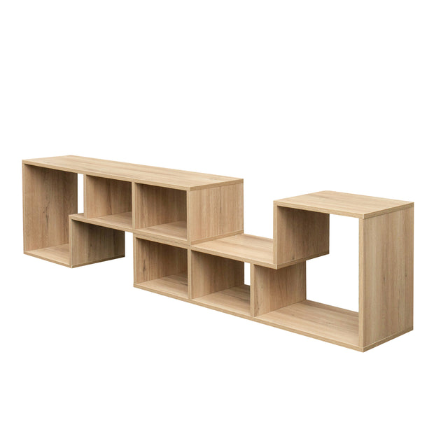 Double L-Shaped Oak Stand,Display Shelf ,Bookcase for Home Furniture,Rustic oak