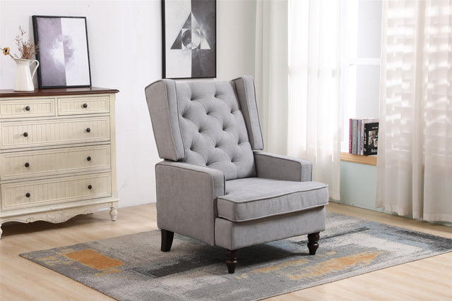 COOLMORE living room Comfortable rocking chair accent chair with light grey fabric