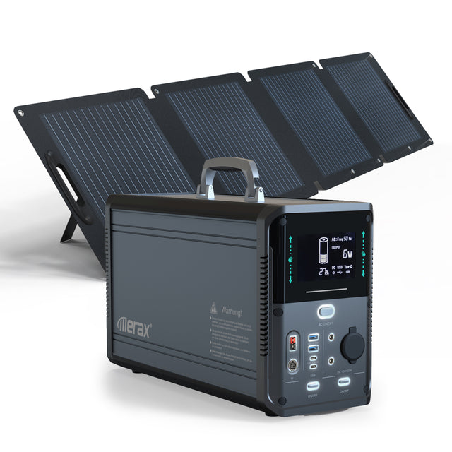 Portable power supply, max load 1500W, LiFePO4, 1380Wh, 48Ah, 2xUSB-A, 2xUSB-C, 2xDC5521, 2xAC110V Includes a 200W solar power panel with 60V output voltage