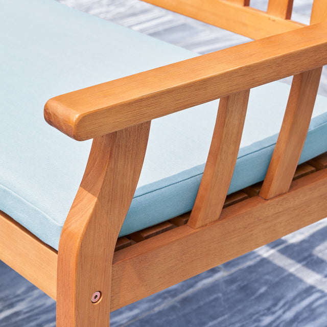 Kapalua Honey Nautical Eucalyptus Wooden Outdoor Garden Bench