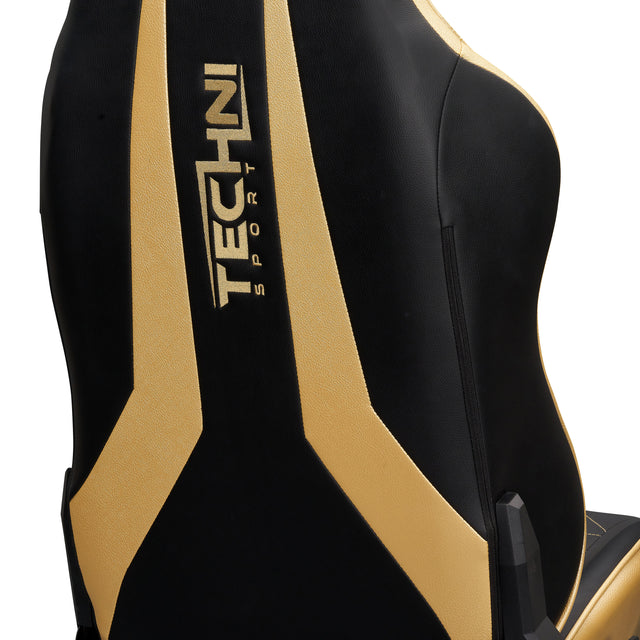 Techni Sport Ergonomic Racing Style Gaming Chair - Golden