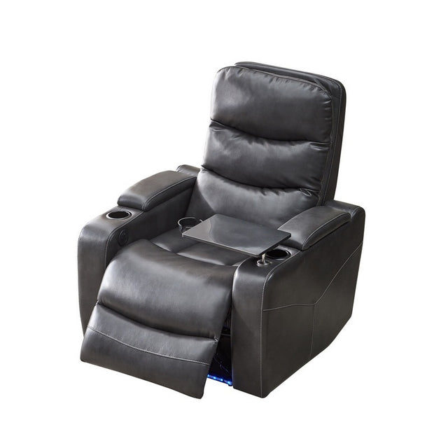 Power recliner with writing board, LED strip, drawers