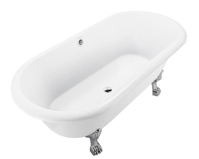 67" 100% Acrylic Freestanding Bathtub,Contemporary Soaking Tub,white bathtub