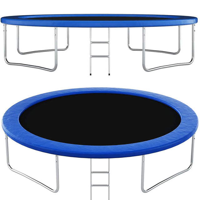 12FT Round Trampoline with Safety Enclosure Net & Ladder, Spring Cover Padding,