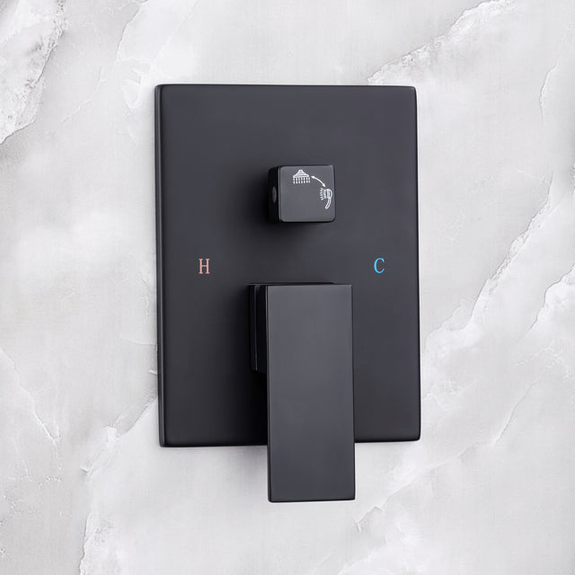 Rainfall 10 inch Shower System Bathroom Luxury Rain Mixer Silver Shower Combo Set Wall Mounted Shower Head Systems with High Pressure Head Hand Held Square Shower Head Polished Chrome Rough-in Valve