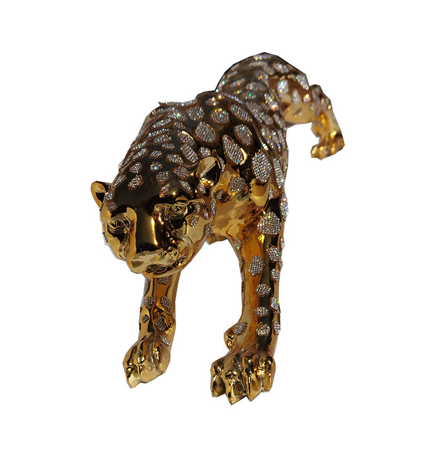 Ambrose Diamond Encrusted Gold Plated Panther (29"L x 7"W x 8"H)