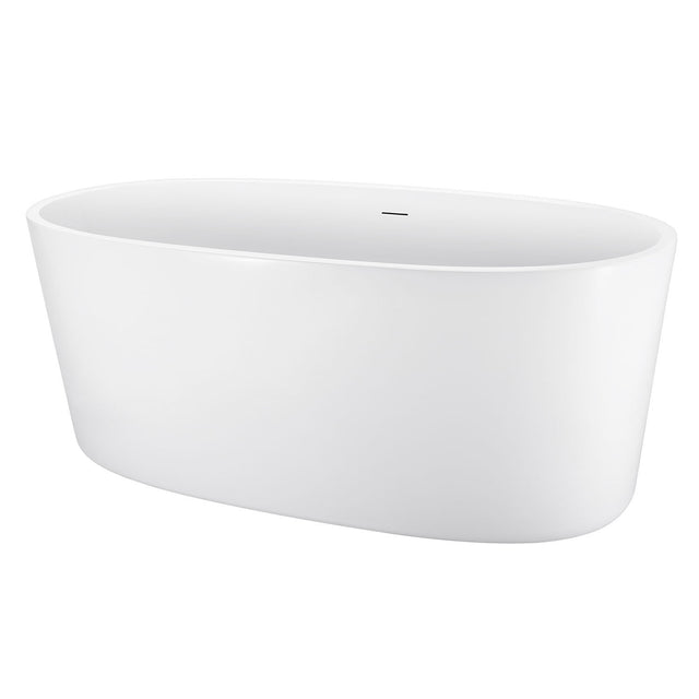 59" 100% Acrylic Freestanding Bathtub,Contemporary Soaking Tub,white Bathtub