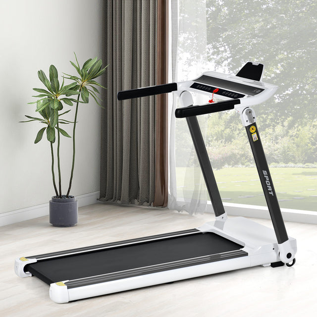 Portable Compact Treadmill;Electric Motorized 3.5HP;14KM/H;Medium Running Machine Motorised Gym 330lbs;Foldable for Home Gym Fitness Workout Jogging Walking;Bluetooth Speaker APP FITIME