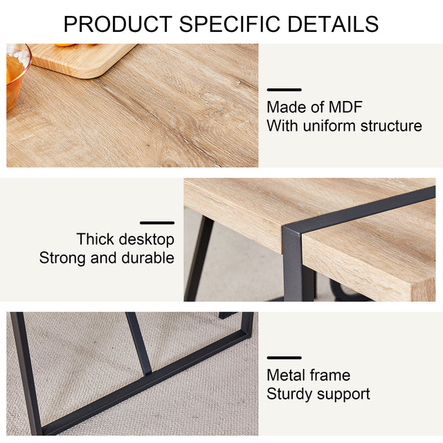 Rustic Industrial Rectangular Wood Dining Table For 4-6 Person, With 1.5" Thick Engineered Wood Tabletop and Black Metal Legs, Writing Desk For Kitchen Dining Living Room, 63" W x 35.4" D x 29.92" H