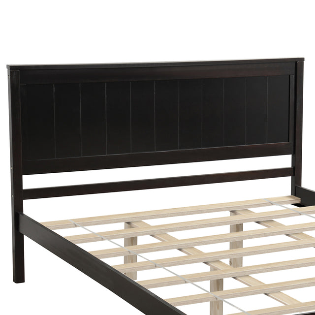 Platform Bed Frame with Headboard , Wood Slat Support , No Box Spring Needed ,Queen,Espresso(OLD SKU:WF191420AAP)