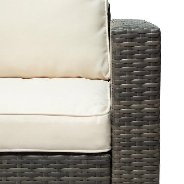 U_STYLE Patio Furniture Sets, 7-Piece Patio Wicker Sofa , Cushions, Chairs , a Loveseat , a Table and a Storage Box