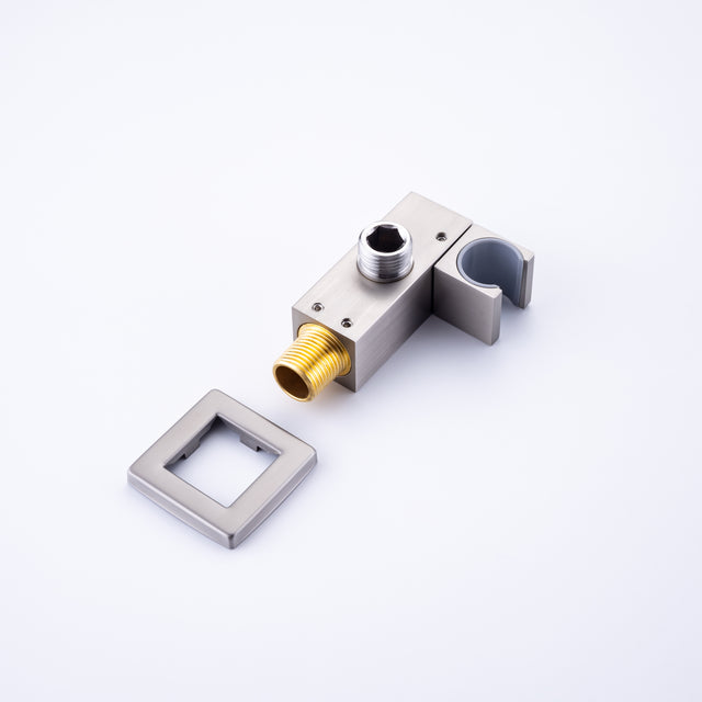 Rainfall 10 inch Shower System Bathroom Luxury Rain Mixer Silver Shower Combo Set Wall Mounted Shower Head Systems with High Pressure Head Hand Held Square Shower Head Polished Chrome Rough-in Valve