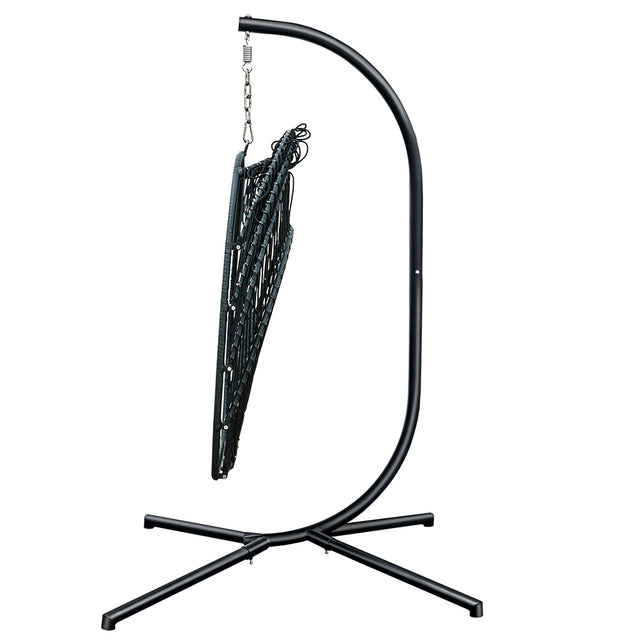 Patio Rattan Four Corners Single Hanging Egg Chair patio outdoor