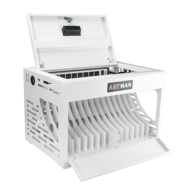 16 Bay Charging Cabinet for Laptop,Chromebook, Locking Charging Station-WHITE