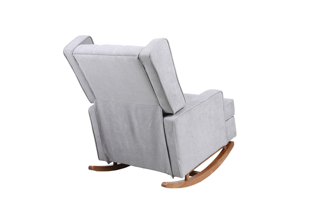 COOLMORE living room Comfortable rocking chair accent chair with light grey fabric