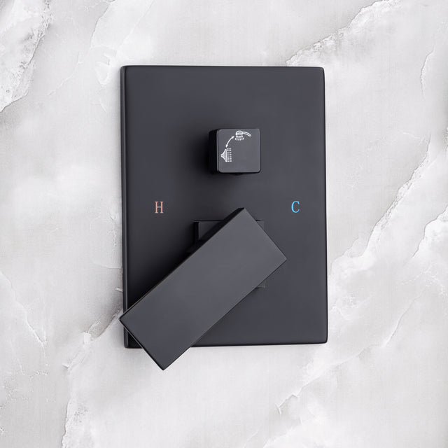 Rainfall 10 inch Shower System Bathroom Luxury Rain Mixer Silver Shower Combo Set Wall Mounted Shower Head Systems with High Pressure Head Hand Held Square Shower Head Polished Chrome Rough-in Valve