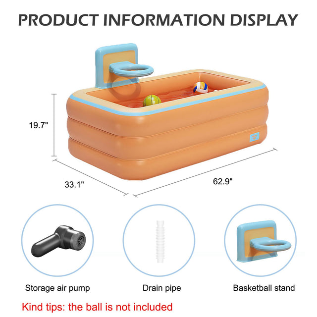 Children's swimming pool inflatable swimming pool basketball pool, children's three-layer inflatable swimming pool, adult family outdoor backyard summer water party