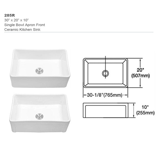 Inch White Farmhouse Sink Deep Apron Sink Undermount Farmhouse Kitchen Sink Single Farm Sink