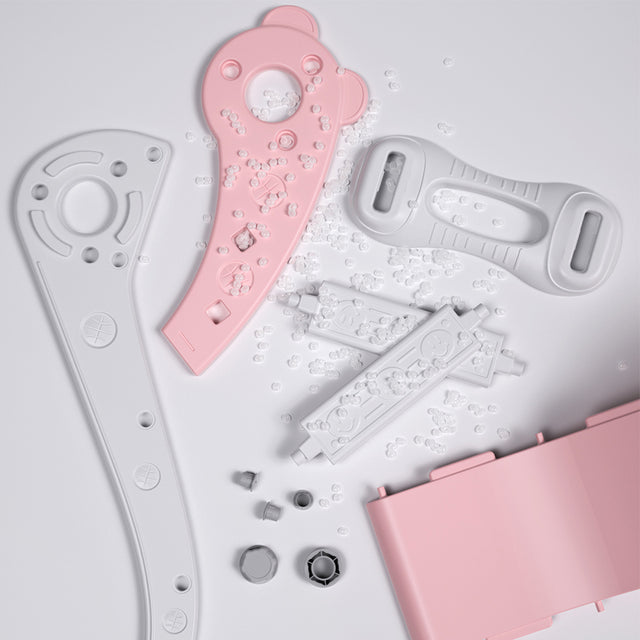 Kid Slide for Toddler Age 1-3 Indoor Bear pink Plastic Slide Outdoor Playground Climber Slide