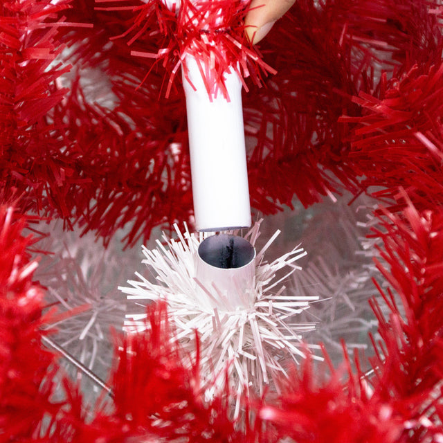 6FT Hinged Fraser Fir Artificial Fir Bent Top Christmas Tree, Xmas Tree Bendable Santa Hat Style Christmas Tree Holiday Decoration,1250 Lush Branch Tips, 300 LED Lights X-mas