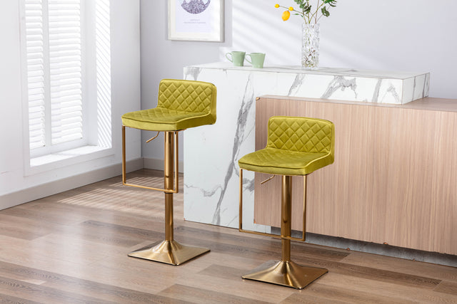 SUPERJARE Bar Stools - Swivel Barstool Chairs with Back, Modern Pub Kitchen Counter Height,velvet ( 1pc/ctn )