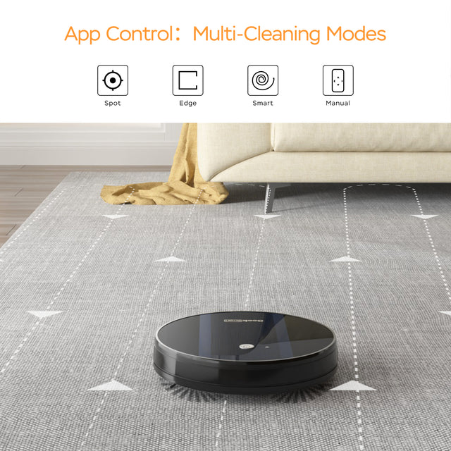 Geek Smart Robot Vacuum Cleaner G6, Ultra-Thin, 1800Pa Strong Suction, Automatic Self-Charging, Wi-Fi Connectivity, App Control, Custom Cleaning, 100mins Run Time(Banned from selling on Amazon)