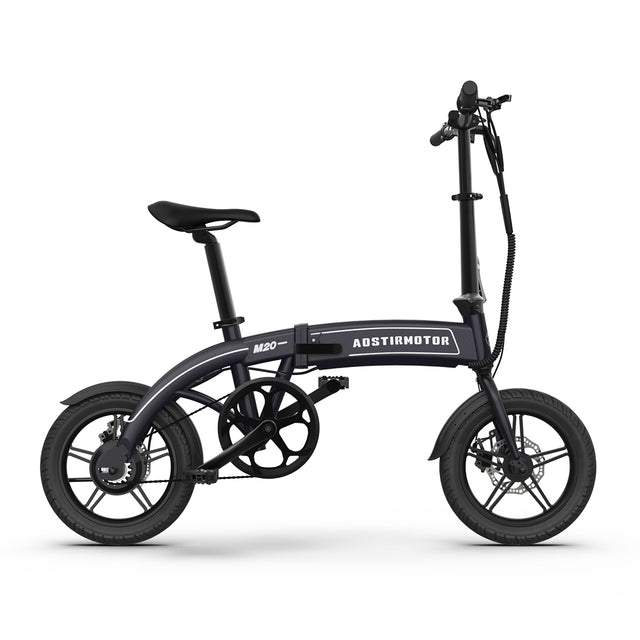 Aostirmotor 14" Electric Bike,350W 7.5Ah/36V E Bike, Lightweight Folding Electric Bicycles for Adult(BLACK)