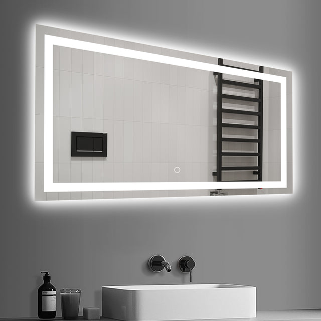 LED Bathroom Mirror 60x 36 Inch with lights, anti-Fog & Dimming Led Bathroom Vanity Mirror