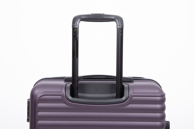 3 Piece Luggage Sets ABS Lightweight Suitcase with Two Hooks, Spinner Wheels, TSA Lock, (20/24/28) PURPLE