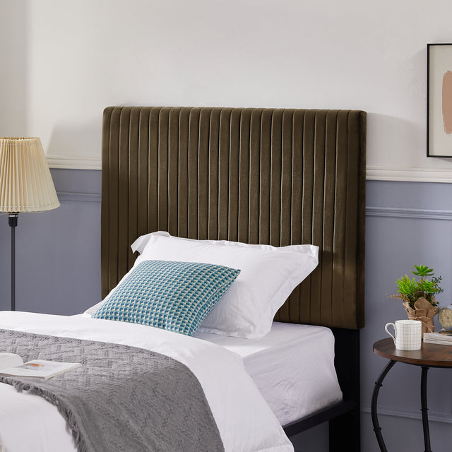 B110 Twin bed Beautiful line stripe cushion headboard Strong iron frame with high temperature paint