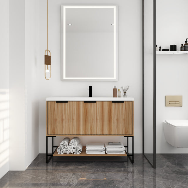 48 Inch Freestanding Bathroom Vanity With Resin Basin,48x18