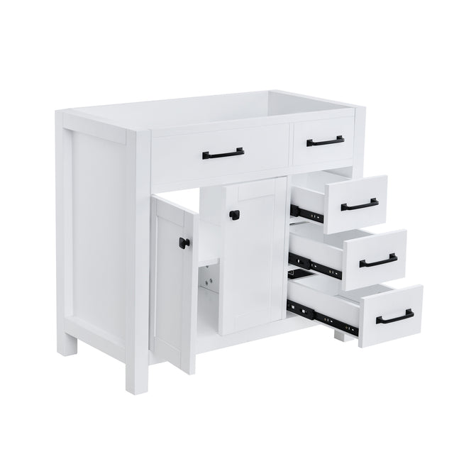 36 Inch W White Bathroom Vanity Set with Faucet and Mirror