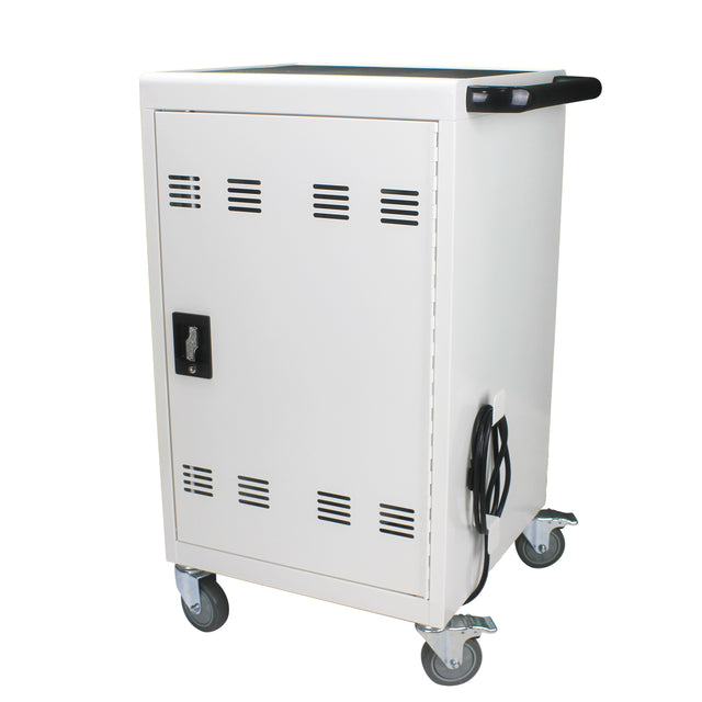 Mobile Charging Cart and Cabinet for Tablets Laptops 31+4-Device With Extra 4 bits power strip--white