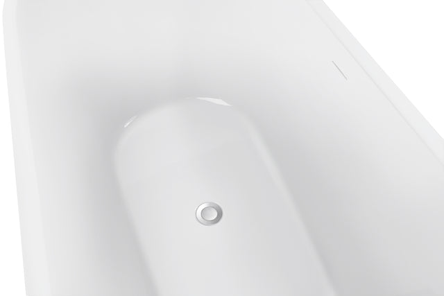62" 100% Acrylic Freestanding Bathtub, Soaking Tub, White Bathtub