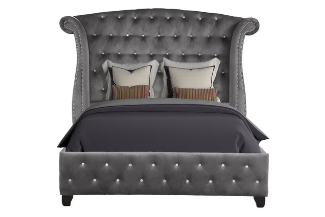 Sophia Full 4 Pc Bedroom Set In Color Gray Made With Wood