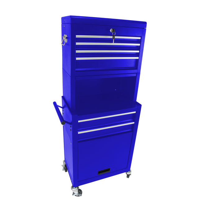High Capacity Rolling Tool Chest with Wheels and Drawers, 6-Drawer Tool Storage Cabinet--BLUE