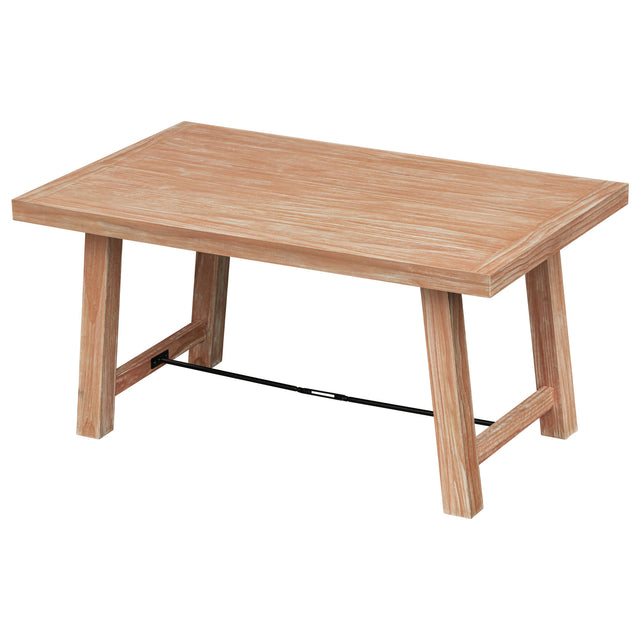 TREXM Wood Dining Table Kitchen Furniture Rectangular Table, Seats up to 6 (Natural Wood Wash)