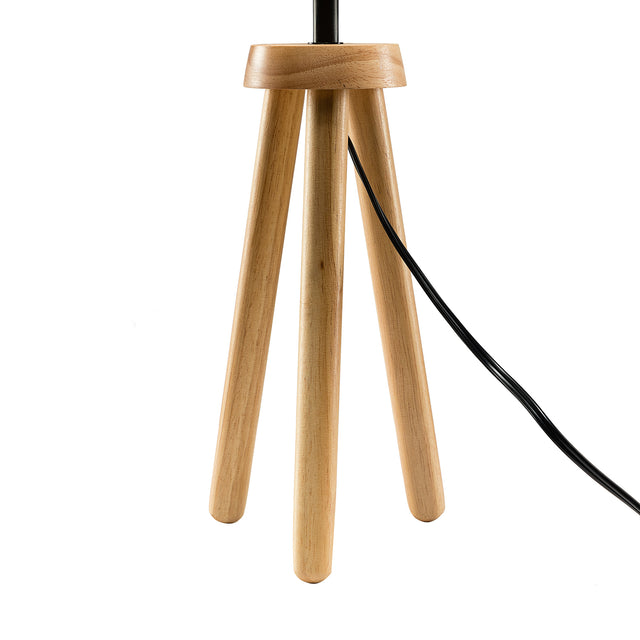 Tenedos Solid Wood Rattan 21.3" Table Lamp with In-line Switch Control