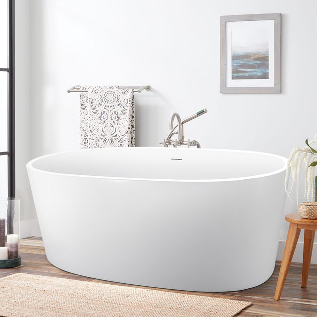 59" 100% Acrylic Freestanding Bathtub,Contemporary Soaking Tub,white Bathtub