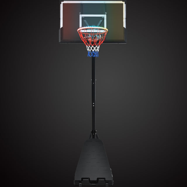 Portable Basketball Hoop Basketball System 8-10ft Height Adjustable for Youth Adults LED Basketball Hoop Lights, Colorful lights, Waterproof,Super Bright to Play at Night Outdoors,Good Gift for Kids