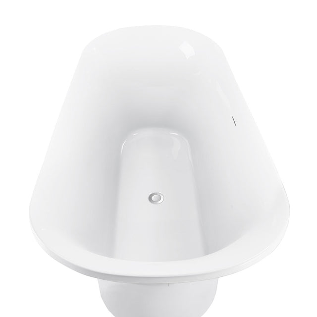67" 100% Acrylic Freestanding Bathtub,Contemporary Soaking Tub,white Bathtub
