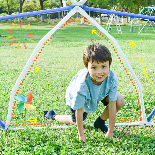 11ft Geometric Dome Climber Play Center, Kids Climbing Dome Tower, Rust & UV Resistant Steel Supporting 900 LBS
